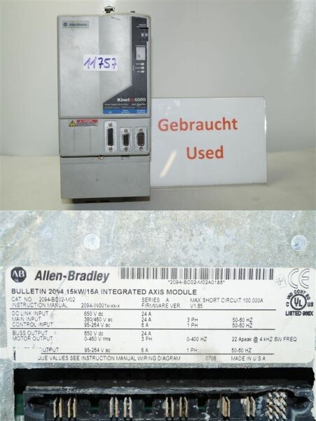 Allen bradley Frequenzumrichter 2098-BC02-M02   15KW AXIS MODULE kinetix 6000