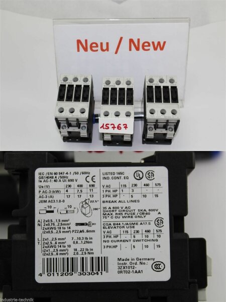 Siemens 3RT1025-1AB04 Schütz Hilfschalter Schalter