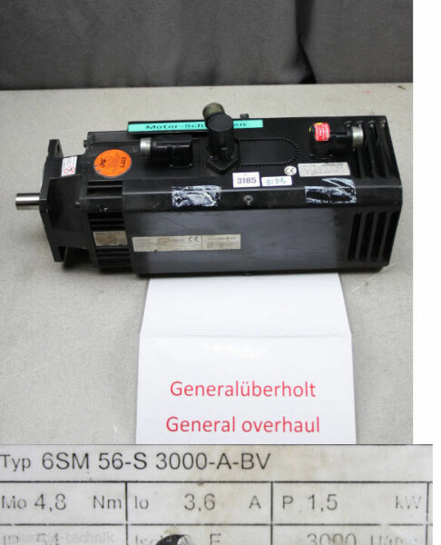 Seidel Danaher servomotor 6SM 56-S 3000-A , 6SM56-S3000-A , 6SM 56-S3000-A-BV