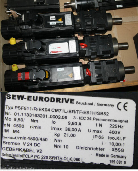 SEW Getriebemotor 450 min PSF511/R/EK04 CM71L/BR/TF/ES1H/SB52 SERVOMOTOR SERVO M