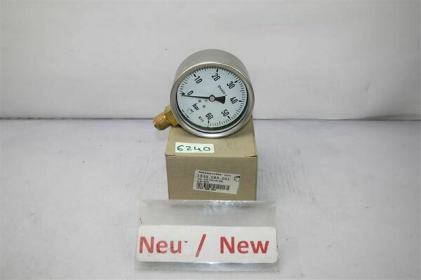 messgeräte 1533.080.001 NG 100 DKUG1/2B  Rohrfedermanometer 0-60 BAR