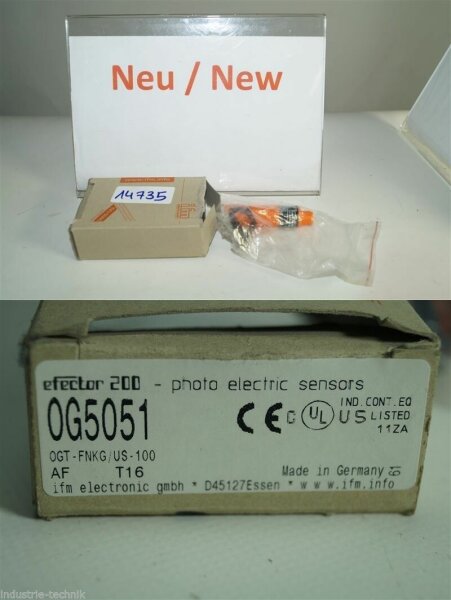 ifm 0G5051   OGT-FNKG/US-100 Efector Photoelectric Sensor