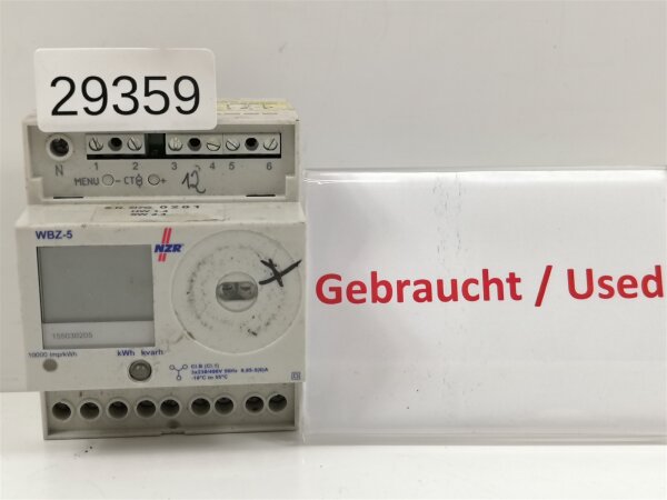 NZR WBZ-5 Hutschienenzähler Elektrizitätszähler WBZ5