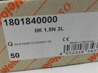 50 STÜCKE Weidmüller IIK 1.5N 3L  Reihenklemme Durchgangsklemme 1801840000