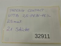 21 STÜCKE Phoenix Contact UTTB 2,5-PEIN-PE/L Reihenklemme Durchgangsklemme 2,5mm² Grau