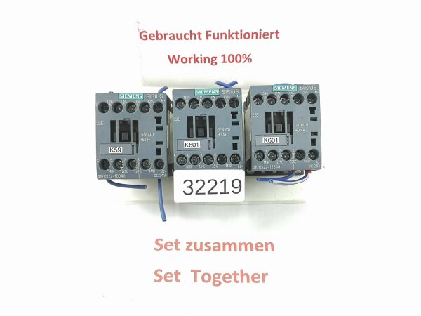 3x Stk SET Siemens Sirius 3RH2122-1BB40 Hilfsschütz Schütz