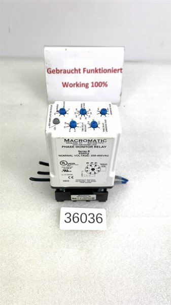 MACROMATIC PHASE MONITOR RELAY PMPU Relais Phasenwächter