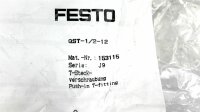 INHALT 7 Stk FESTO QST-1/2-12 T-Steck-Verschraubung 153115
