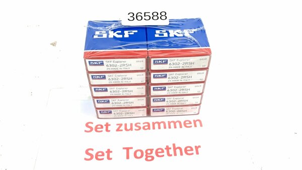 10 STK zusammen SKF Explorer 6302-2RSH 091R Rillenkugellager Kugellager