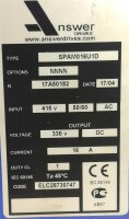 Nidec SPAM016U1D Power Controller Input 415 v  ANSWER DRIVES DC inverter