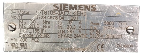 Siemens 1FT6105-8AF71-3EH0 Servomotor ACHTUNG BESCHÄDIGT!