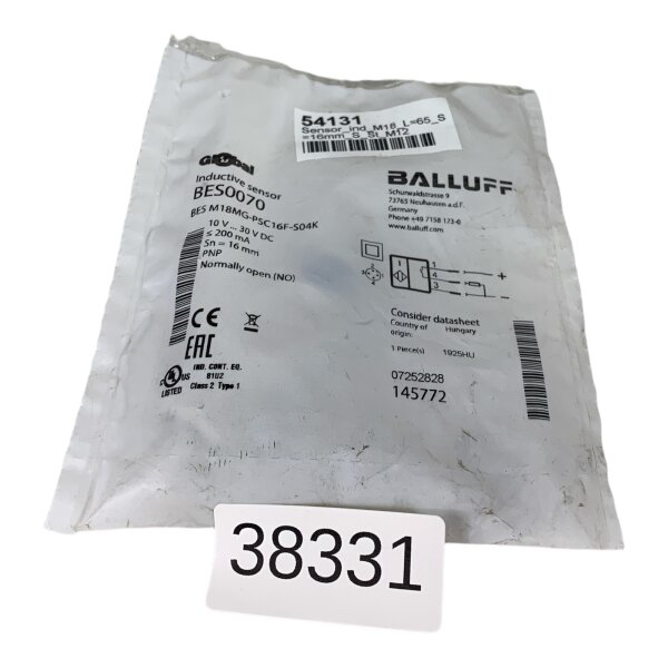 Balluff BES0070 BES M18MG-PSC16F-S04K induktiver Sensor