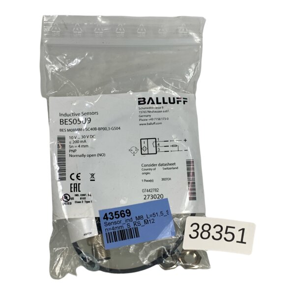 BALLUFF BES05U9 BES M08MM-PSC40B-BP00,3GS04 induktiver Sensor