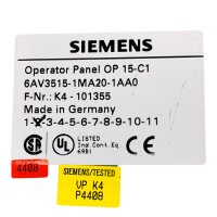 Siemens 6AV3515-1MA20-1AA0 Operator Panel OP15-C1