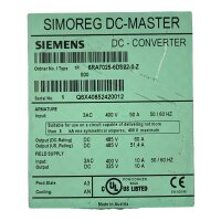 Siemens SIMOREG DC-MASTER 6RA7025-6DS22-0-Z DC-Converter...