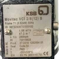 KSB Movitec VCI 2/8(12) B 50Hz mehrstufige Hochdruck-Eintauchpumpe
