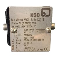 KSB Movitec VCI 2/8(12) B 50Hz mehrstufige Hochdruck-Eintauchpumpe 700118625
