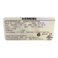 Siemens MICROMASTER 420 6SE6420-2UD13-7AA0...