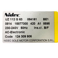 Nidec UZ 112 G 63 Waschmaschinenmotor 1243099056