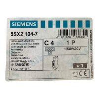 SIEMENS 5SX2 104-7 Leitungsschutzschalter