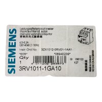 SIEMENS 1 3RV1011-1GA10 Leistungsschalter