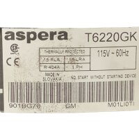 aspera T6220GK Kompressor Verdichter Kühlkompressor...