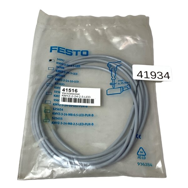 FESTO KMYZ-2-24-2,5-LED Ventilstecker 41516