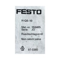 FESTO H-QS-10 153465 Rückschlagventil