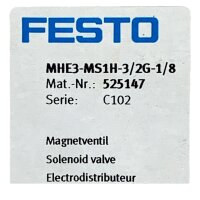 FESTO MHE3-MS1H-3/2G-1/8 525147 Magnetventil Ventil