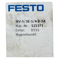 FESTO MV-5/3E-1/4B-SA Magnetventil Ventil 252371