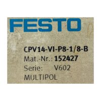 FESTO CPV14-VI-P8-1/8-B Anschlussplatte 152427