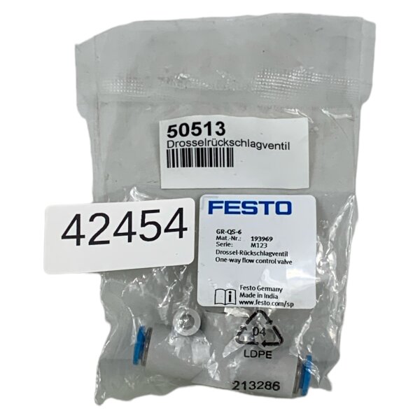 FESTO GR-QS-6 193969 Drossel-Rückschlagventil