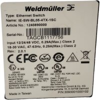Weidmüller IE-SW-BL05-4TX-1SC 1240890000 Ethernet...