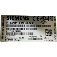 Siemens SIMODRIVE 6SN1123-1AB00-0AA2 LT-MODUL 6SN1118-1NH01-0AA1