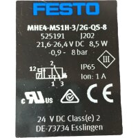 FESTO MHE4-MS1H-3/2G-QS-8 Magnetventil Ventil 525191