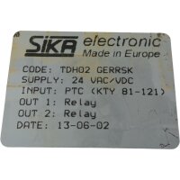 SIKA electronic TDH02 GERRSK Temperaturregler