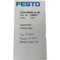 Festo CPE10-M1BH-5L-M7 Magnetventil 196927