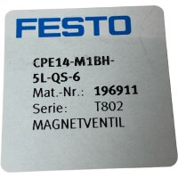 Festo CPE14-M1BH-5L-QS-6 Magnetventil 196911