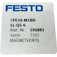 FESTO CPE10-M1BH-5L-QS-6 Magnetventil 196883