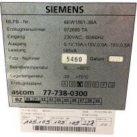 Siemens 6EW1861-3BA Netzteil Modul