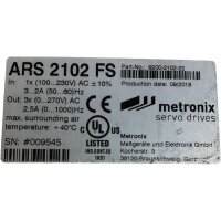 Metronix ARS 2102 FS 9200-2102-22  Servo Drive