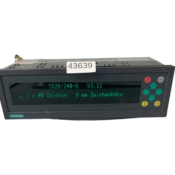 Siemens TD20/240-8 Text-Display Modul 6AV3020-1EL00