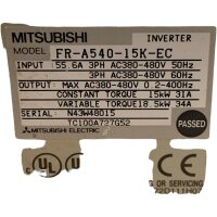 Mitsubishi A500 FR-A540-15K-EC Inverter 15kW