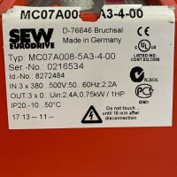SEW MC07A008-5A3.4-00 8272484 0,75 KW Umrichter