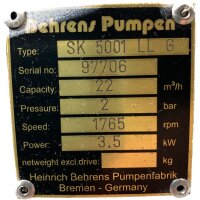 Behrens Pumpen SK 5001 LL G Kreiselpumpe Pumpe 22 m³/h