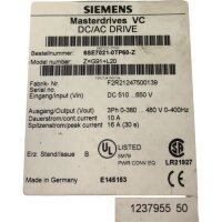 Siemens Masterdrives VC 6SE7021-0TP60-Z DC/AC Drive