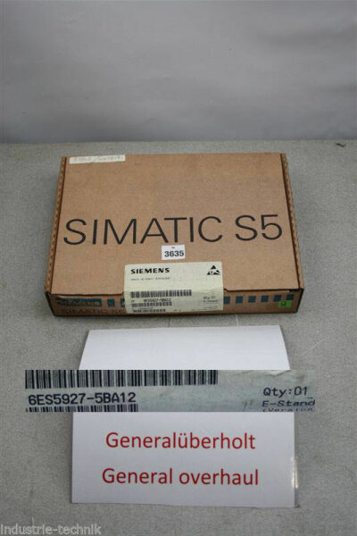 Siemens Simatic S5 6ES5927-5BA12  6ES5 927-5BA12