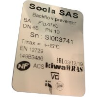 Socla SAS BA4760 DN65 PN16 Systemtrenner