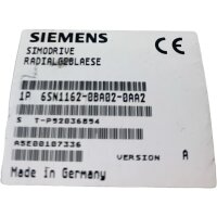 Siemens SIMODRIVE 1P 6SN1162-0BA02-0AA2 Radialgebläse