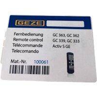 GEZE GC363,GC362,GC339,GC333 Activ S GE Fernbedienung für Sensoren 100061
